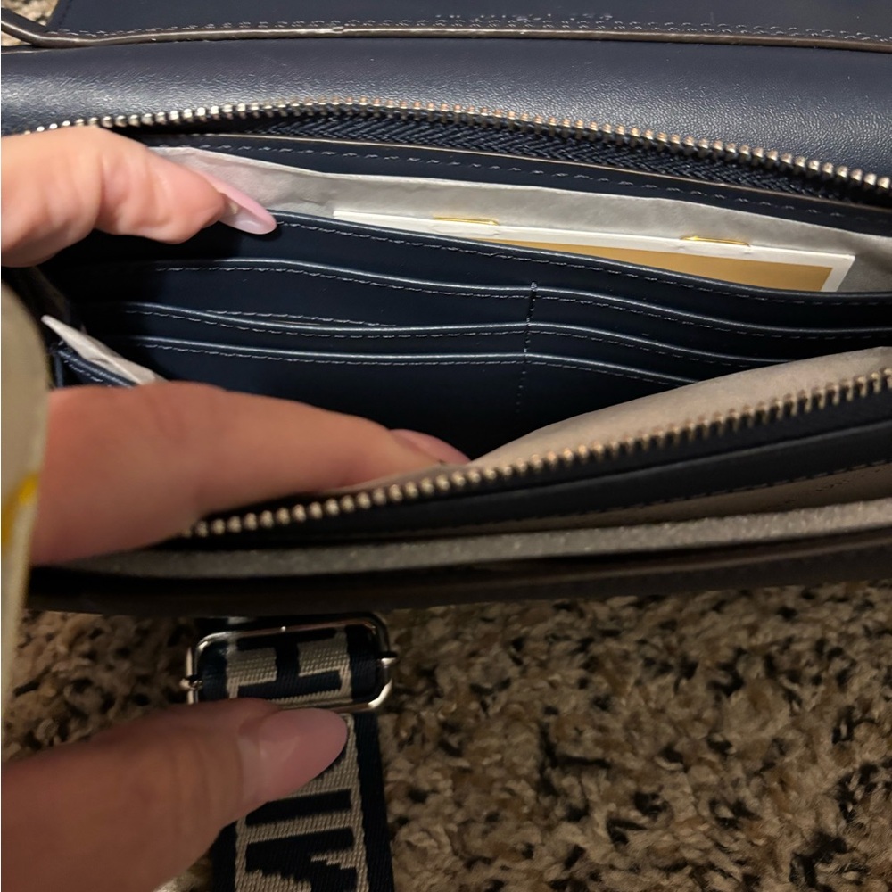 Michael Kors Blue Belt Bag with Cream Strap - Picture 5 of 5